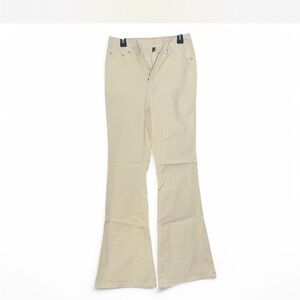 Tan Flare Wide Leg Jeans Full Length